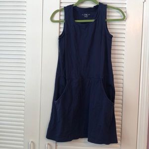 100% cotton navy blue dress with pockets
